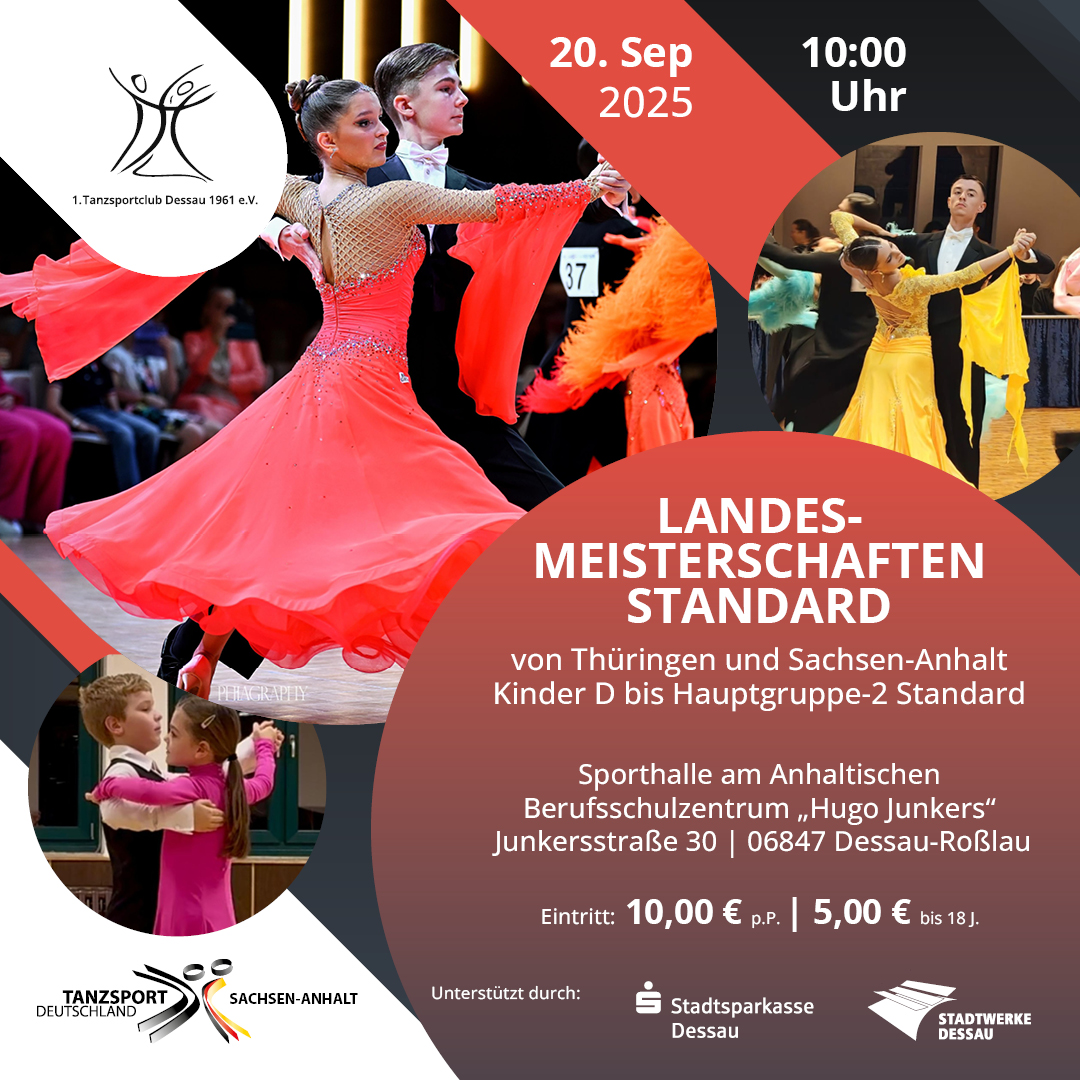 Flyer für die Landesmeisterschaften 2025 in Dessau-Roßlau